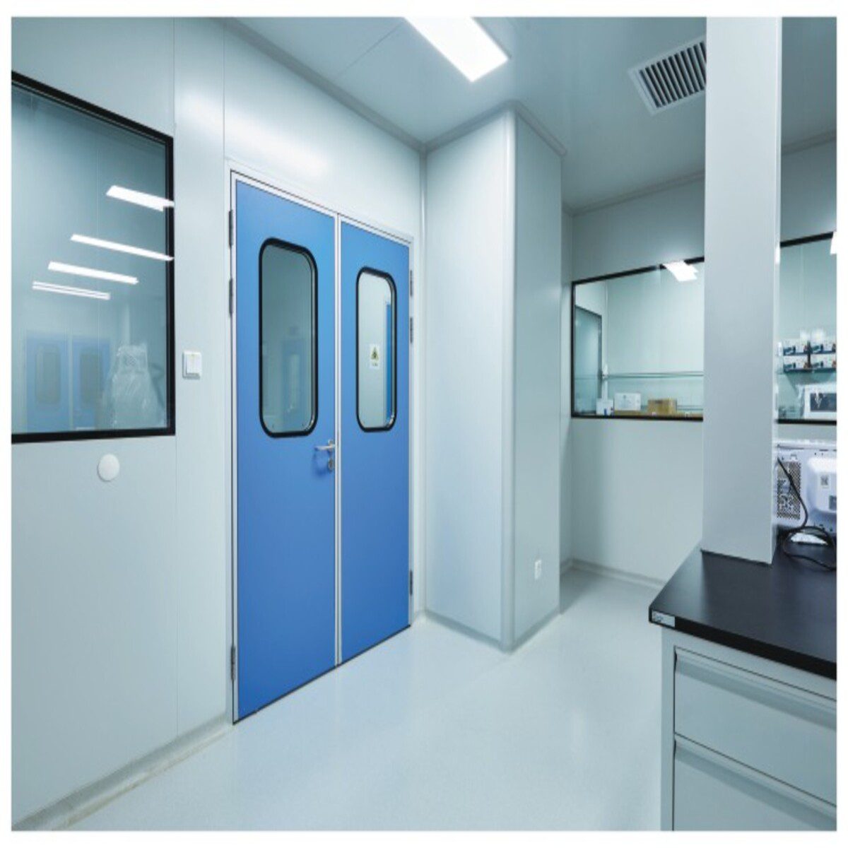 Cleanroom Double Swing Stainless Steel Hospital Interior Doors-6